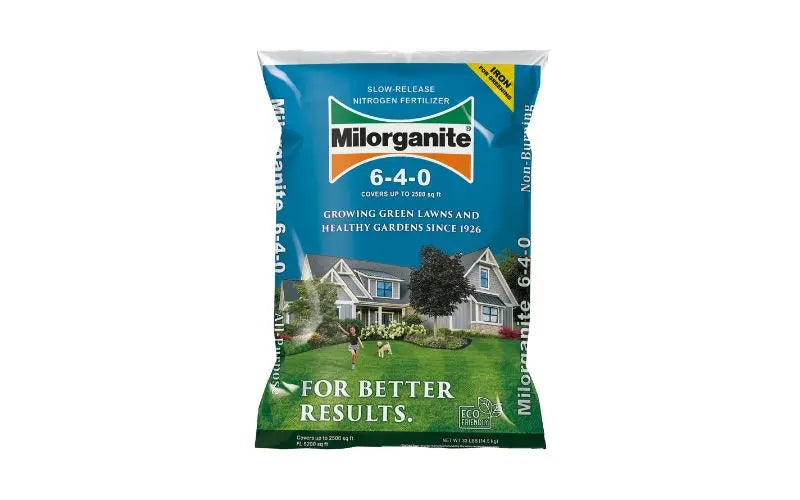 Bolsa de fertilizante orgánico Milorganite 6-4-0 de liberación lenta para césped
