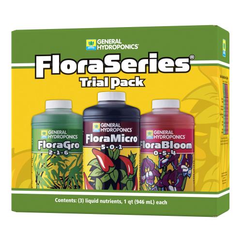 botellas de Flora Series General Hydroponics FloraGro FloraMicro FloraBloom México