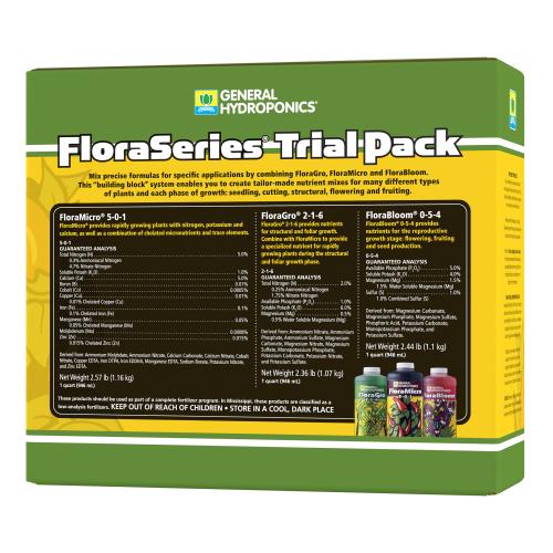 botellas de Flora Series General Hydroponics FloraGro FloraMicro FloraBloom México